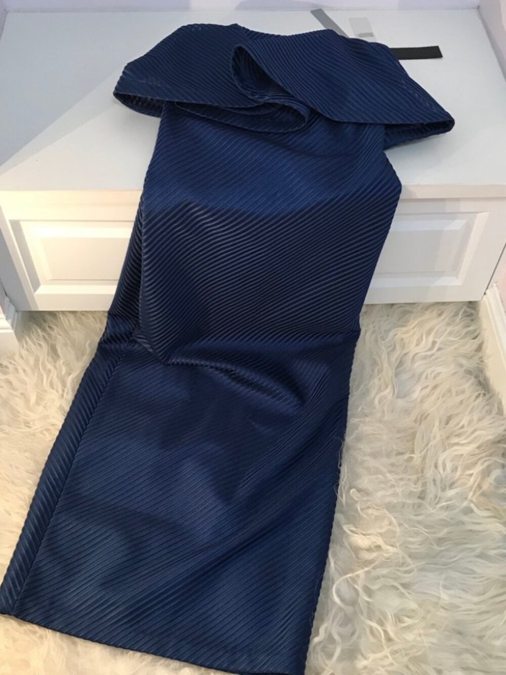 HALSTON HERITAGE Strapless Mesh Dress 2073 - Picture 4 of 7